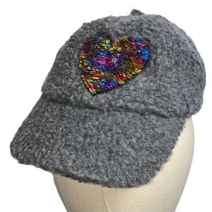 Limited Too Girls Gray Sherpa Baseball Cap Hat